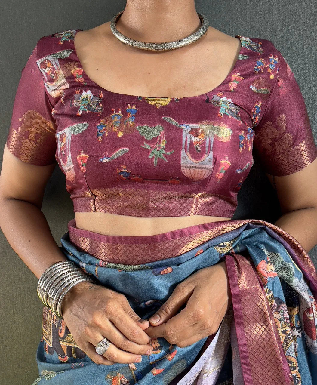 Traditional Handloom Saree with Contrast Pallu