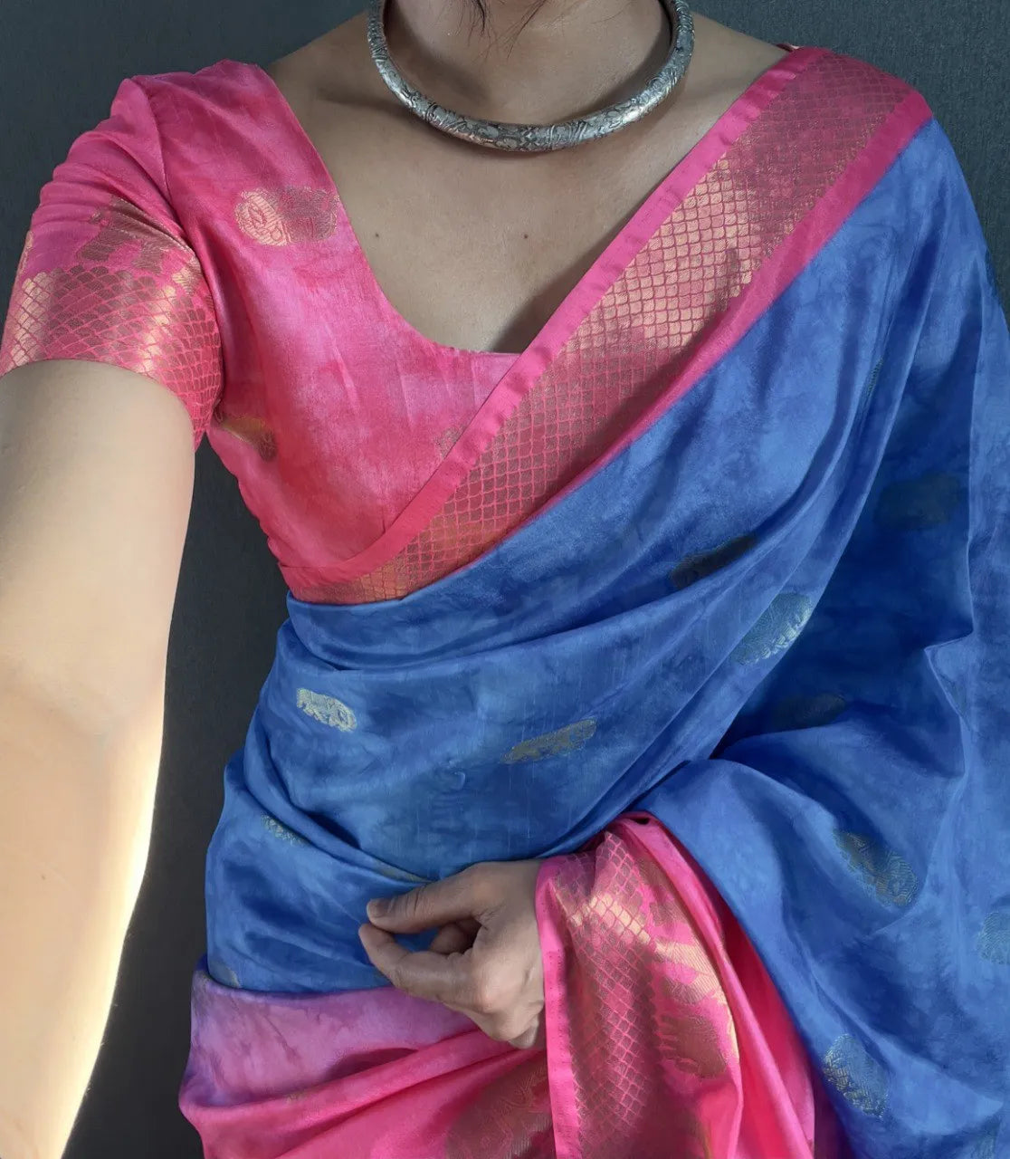 Traditional Handloom Saree with Contrast Pallu