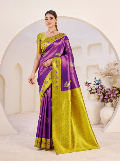 Traditional Handwoven Banarasi Silk Saree for Wedding & Festive Wear
