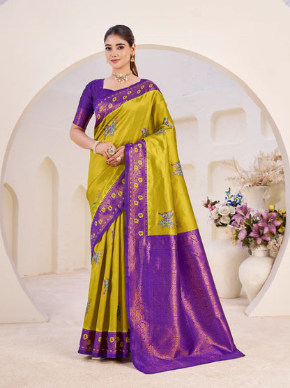 Traditional Handwoven Banarasi Silk Saree for Wedding & Festive Wear