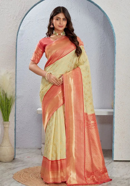 Royal Banarasi Silk Saree with Rich Contrast Pallu