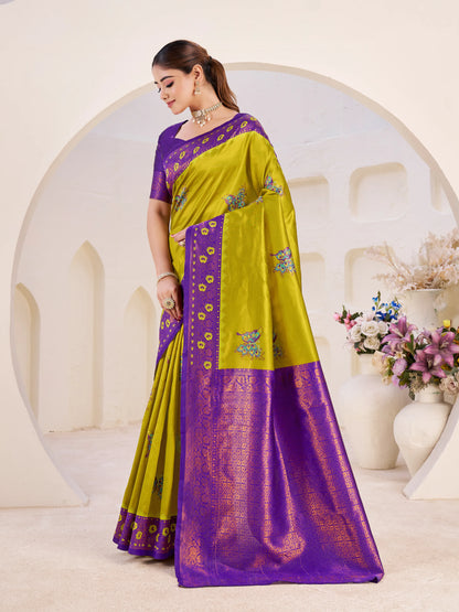 Traditional Handwoven Banarasi Silk Saree for Wedding & Festive Wear