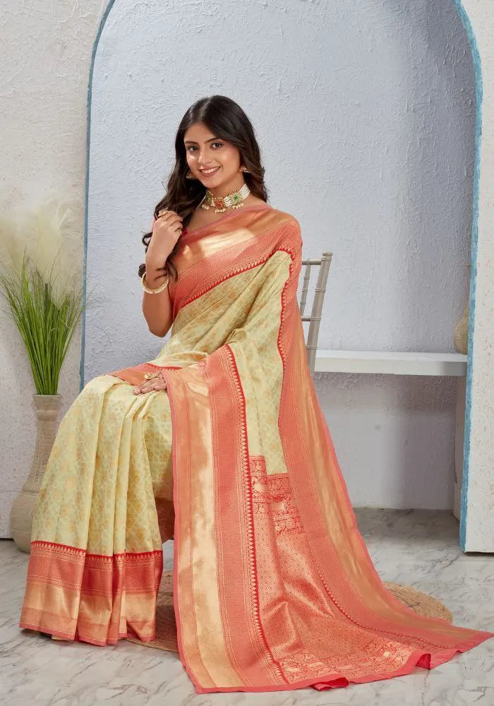 Royal Banarasi Silk Saree with Rich Contrast Pallu