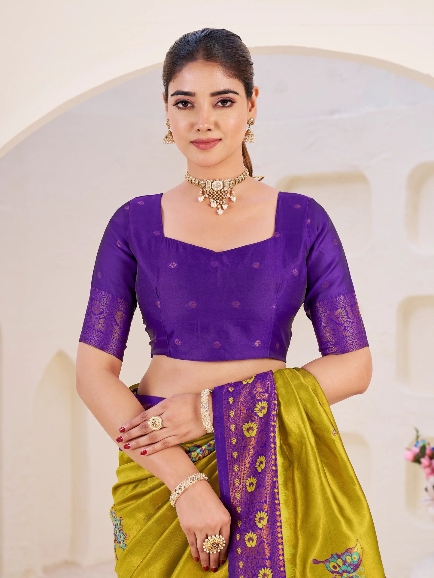 Traditional Handwoven Banarasi Silk Saree for Wedding & Festive Wear