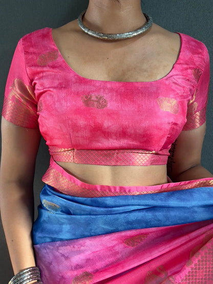 Traditional Handloom Saree with Contrast Pallu