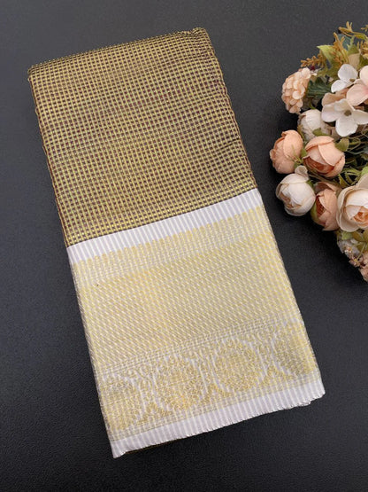 Traditional Yellow Silk Saree with Elegant Golden Zari Weaving