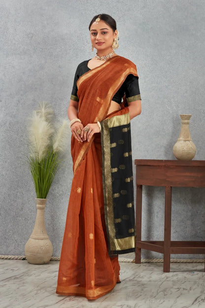 Classic Handwoven Silk Saree with Contrast Pallu