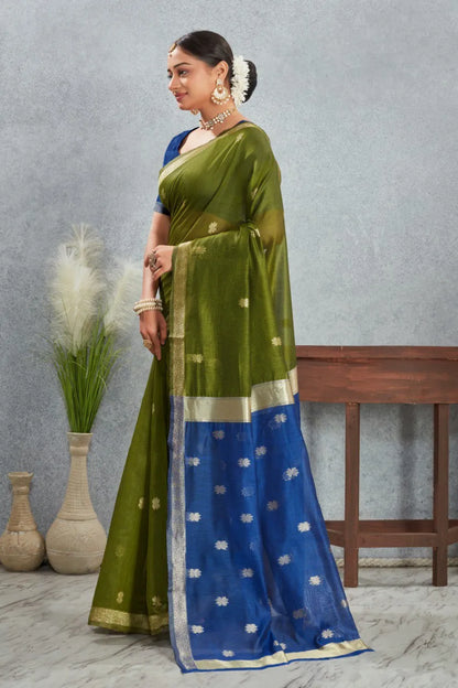 Classic Handwoven Silk Saree with Contrast Pallu