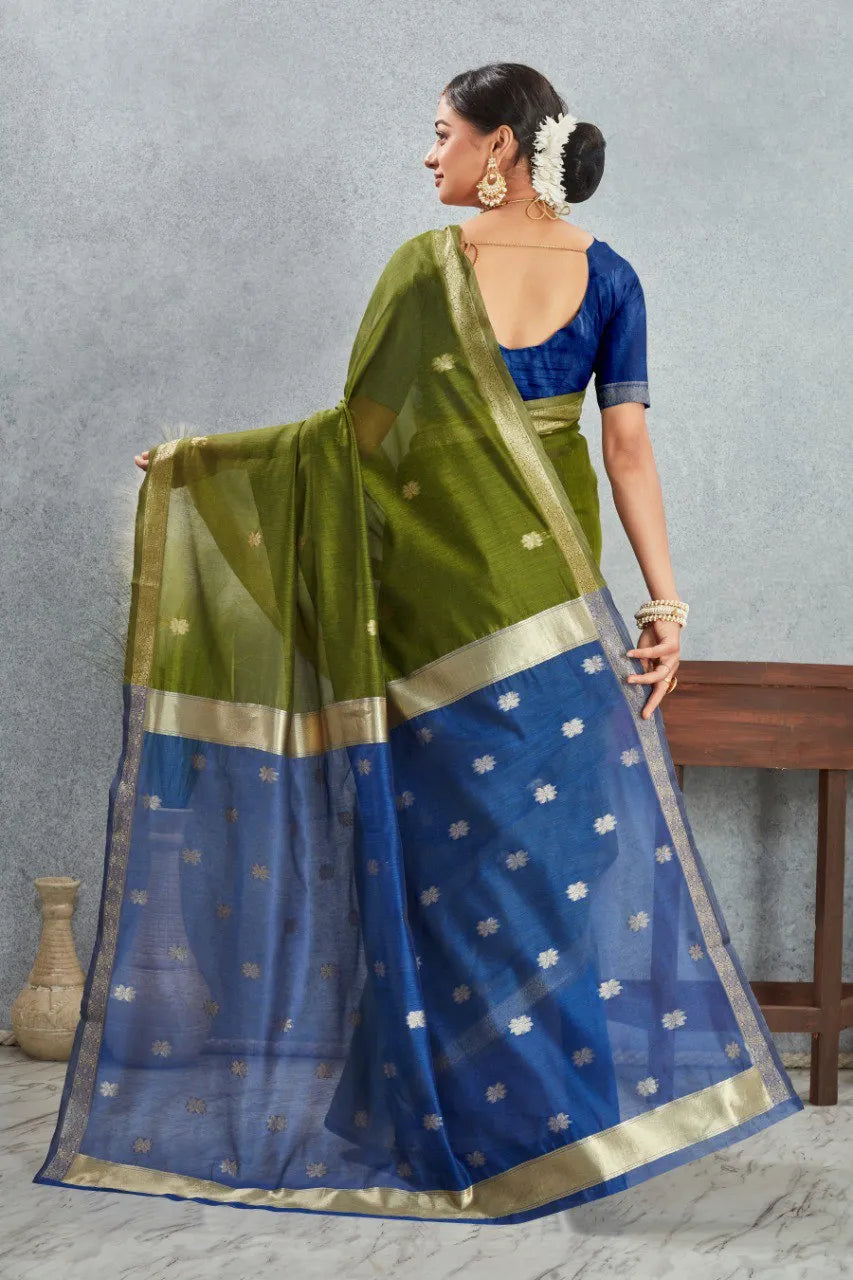 Classic Handwoven Silk Saree with Contrast Pallu