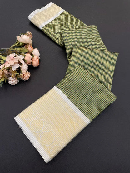 Traditional Yellow Silk Saree with Elegant Golden Zari Weaving