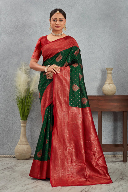 Regal Kanjivaram Silk Saree with Intricate Zari Weave