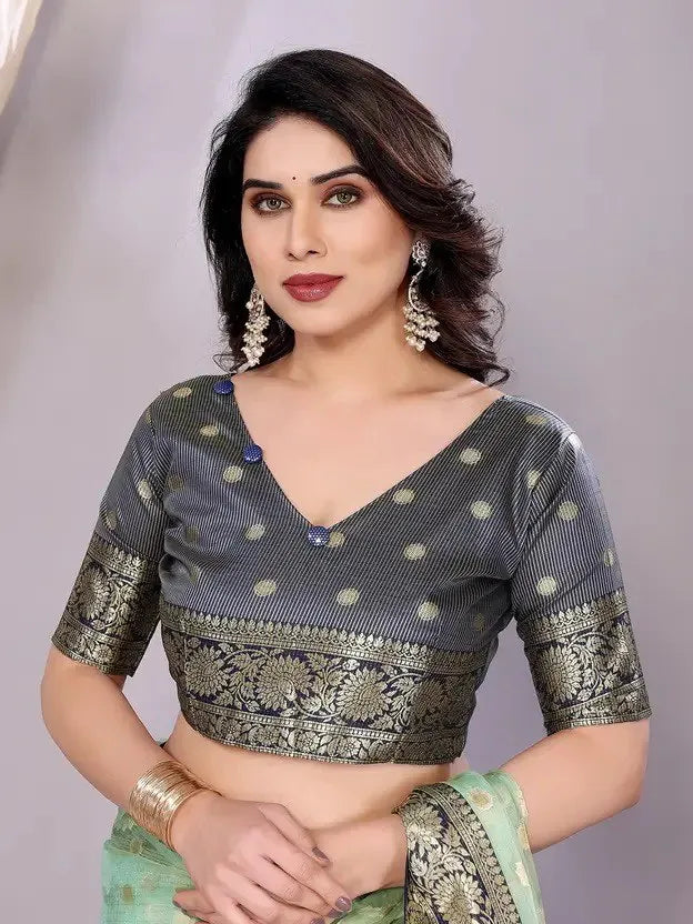 Elegant Banarasi Silk Saree with Rich Zari Border