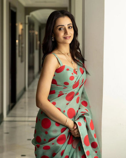 Graceful Polka Charm Saree with Contemporary Elegance
