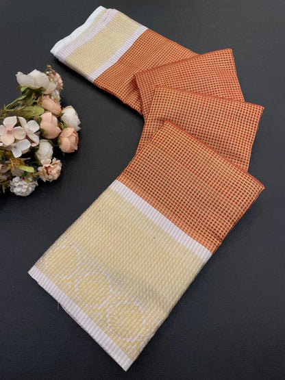 Traditional Yellow Silk Saree with Elegant Golden Zari Weaving