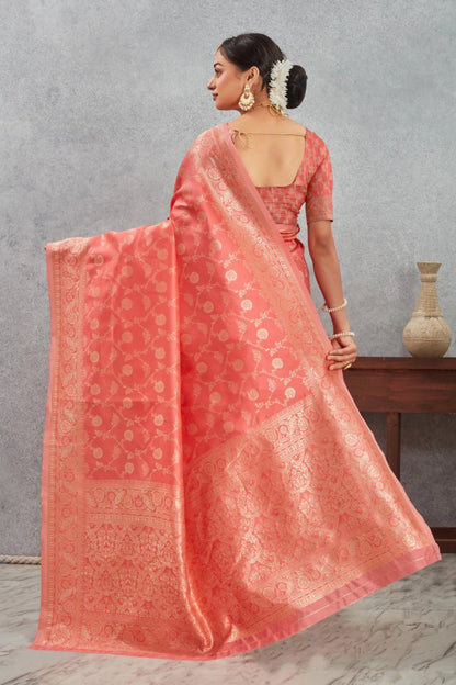 Royal Kanjivaram Silk Saree with Golden Paisley Zari Work