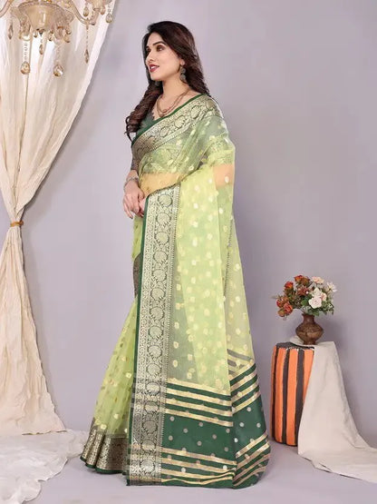 Elegant Banarasi Silk Saree with Rich Zari Border