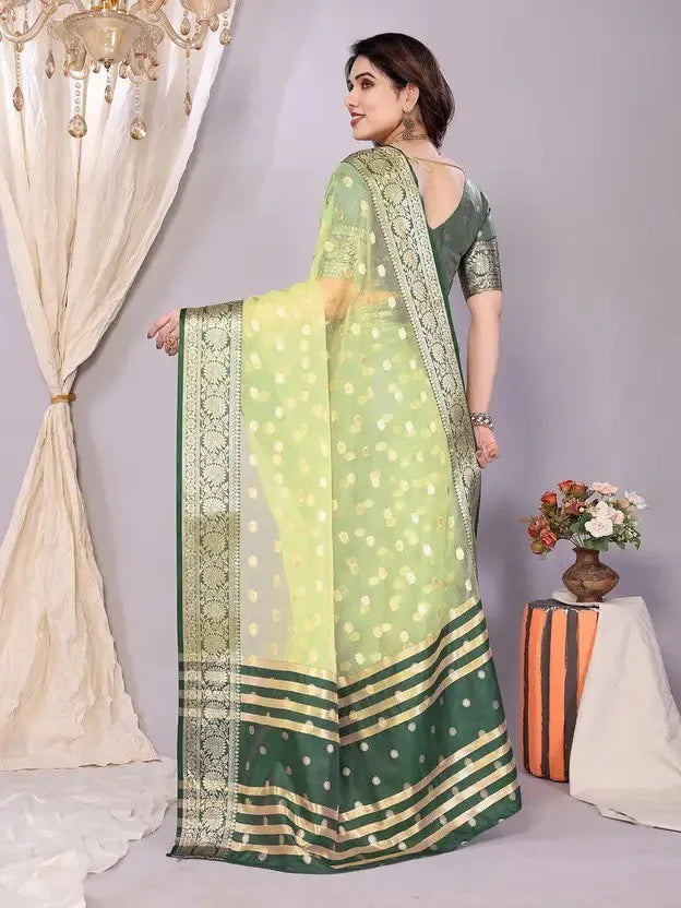 Elegant Banarasi Silk Saree with Rich Zari Border