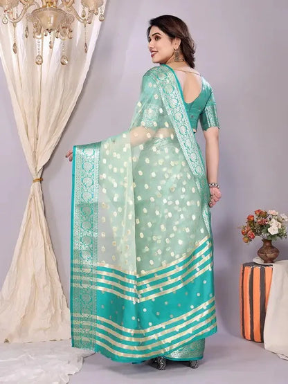 Elegant Banarasi Silk Saree with Rich Zari Border