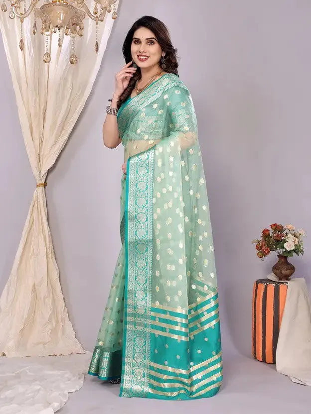 Elegant Banarasi Silk Saree with Rich Zari Border