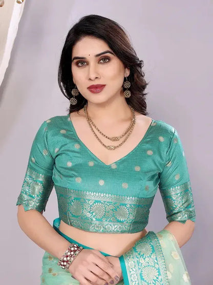 Elegant Banarasi Silk Saree with Rich Zari Border