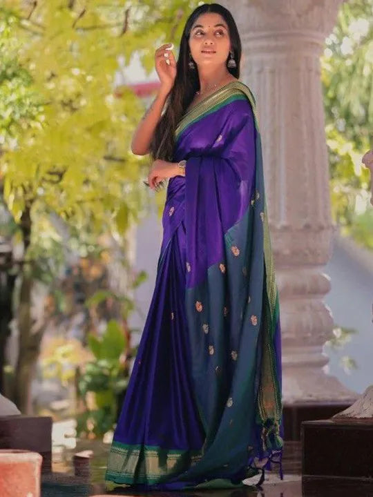 Graceful Silk Saree with Contrast Zari Border
