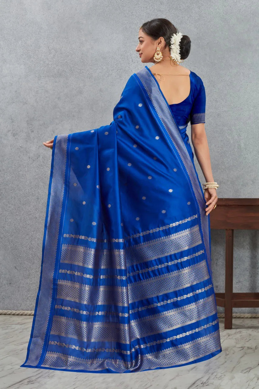 Royal Kanjivaram Silk Saree with Golden Paisley Zari Work