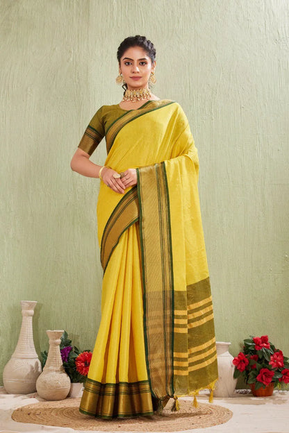 Traditional Kanjivaram Silk Saree with Elegant Checked Zari Design