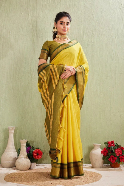 Traditional Kanjivaram Silk Saree with Elegant Checked Zari Design