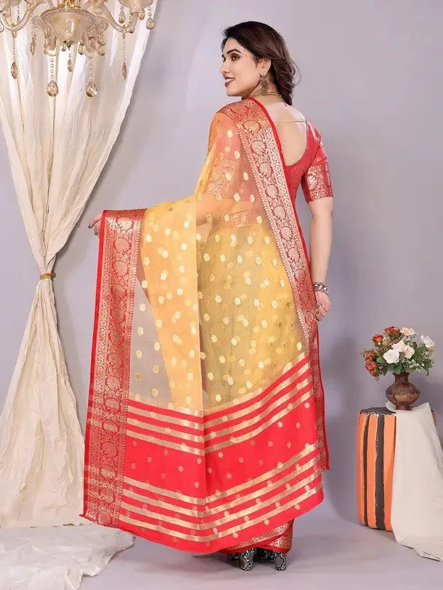 Elegant Banarasi Silk Saree with Rich Zari Border