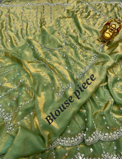 Luxurious Designer Space Silk with Beads worK