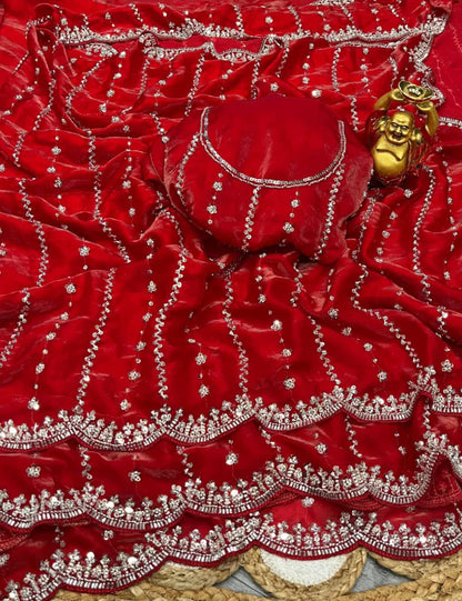 Luxurious Designer Space Silk with Beads worK